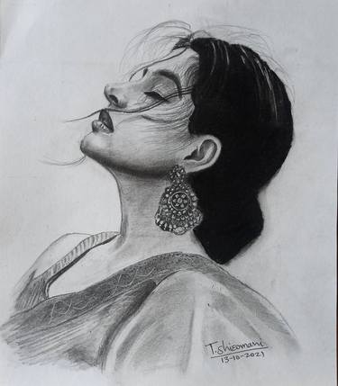 Original Realism Women Drawings by SOMNATH TAMBE