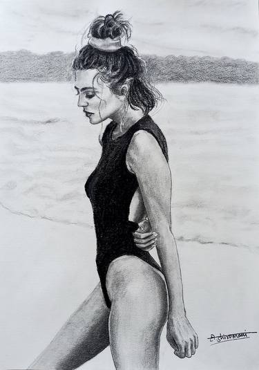 Original Women Drawings by SOMNATH TAMBE