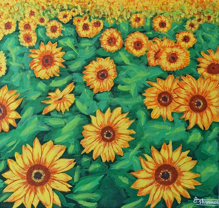 Original Abstract Expressionism Floral Painting by Somnath Tambe