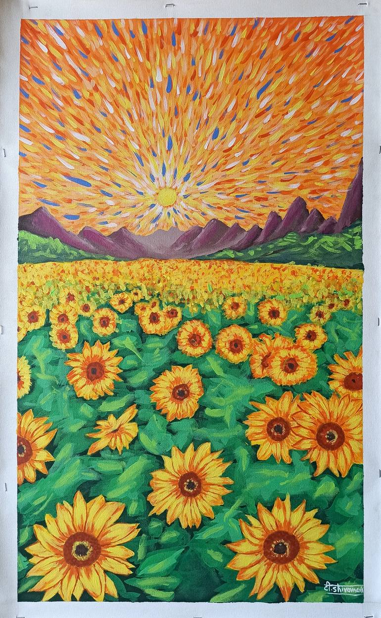 Original Abstract Expressionism Floral Painting by Somnath Tambe