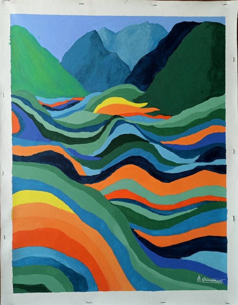 Original Abstract Landscape Painting by Somnath Tambe