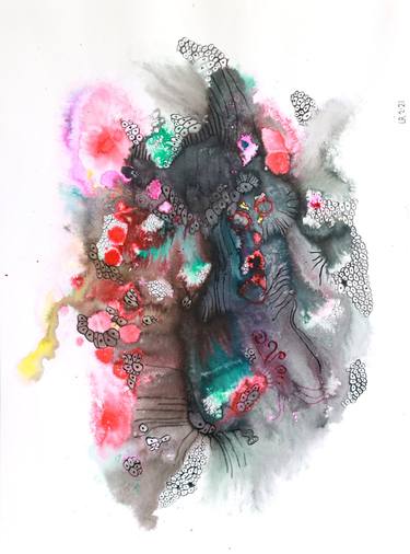 Original Abstract Expressionism Abstract Drawings by Lucy Nychai