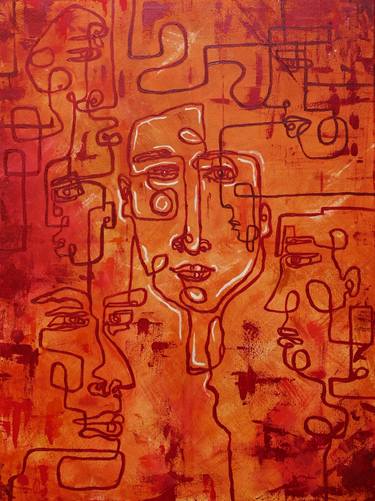 Original Abstract Expressionism Men Paintings by Surbhi Jhanwar