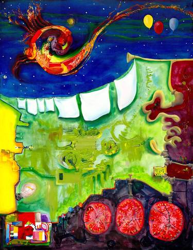 Original Surrealism Abstract Paintings by Emily Fischer Field
