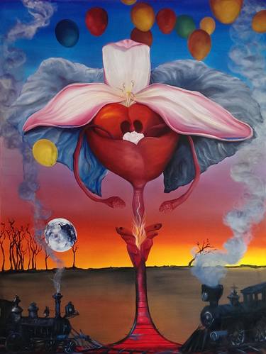 Original Surrealism Botanic Paintings by Emily Fischer Field