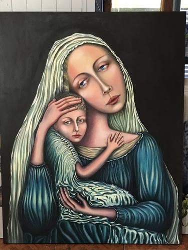 Original Figurative Family Paintings by María  José Garcés