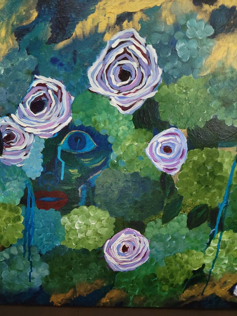 Original Abstract Floral Painting by Dawn Petrillo