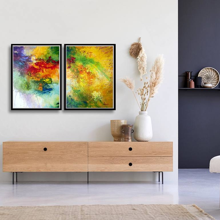 Original Abstract Expressionism Abstract Painting by Artoosh Mouradian