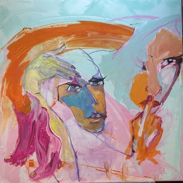 Print of Abstract Expressionism Women Paintings by Francoise leblanc