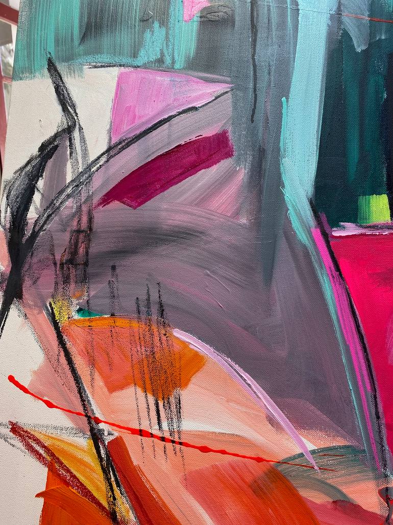 Original Abstract Expressionism Love Painting by Francoise Leblanc