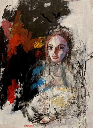 Original Expressionism People Paintings by Hanoch Ulfan