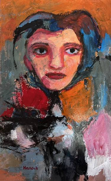 Original Expressionism People Paintings by Hanoch Ulfan