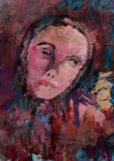 Original Expressionism People Paintings by Hanoch Ulfan