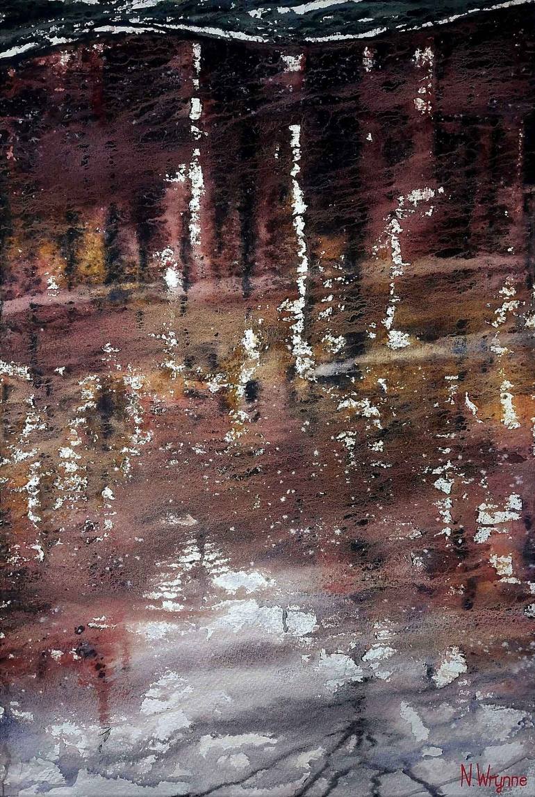 Original Abstract Painting by Neil Wrynne | Abstract Art on Paper | The Trembling Lake