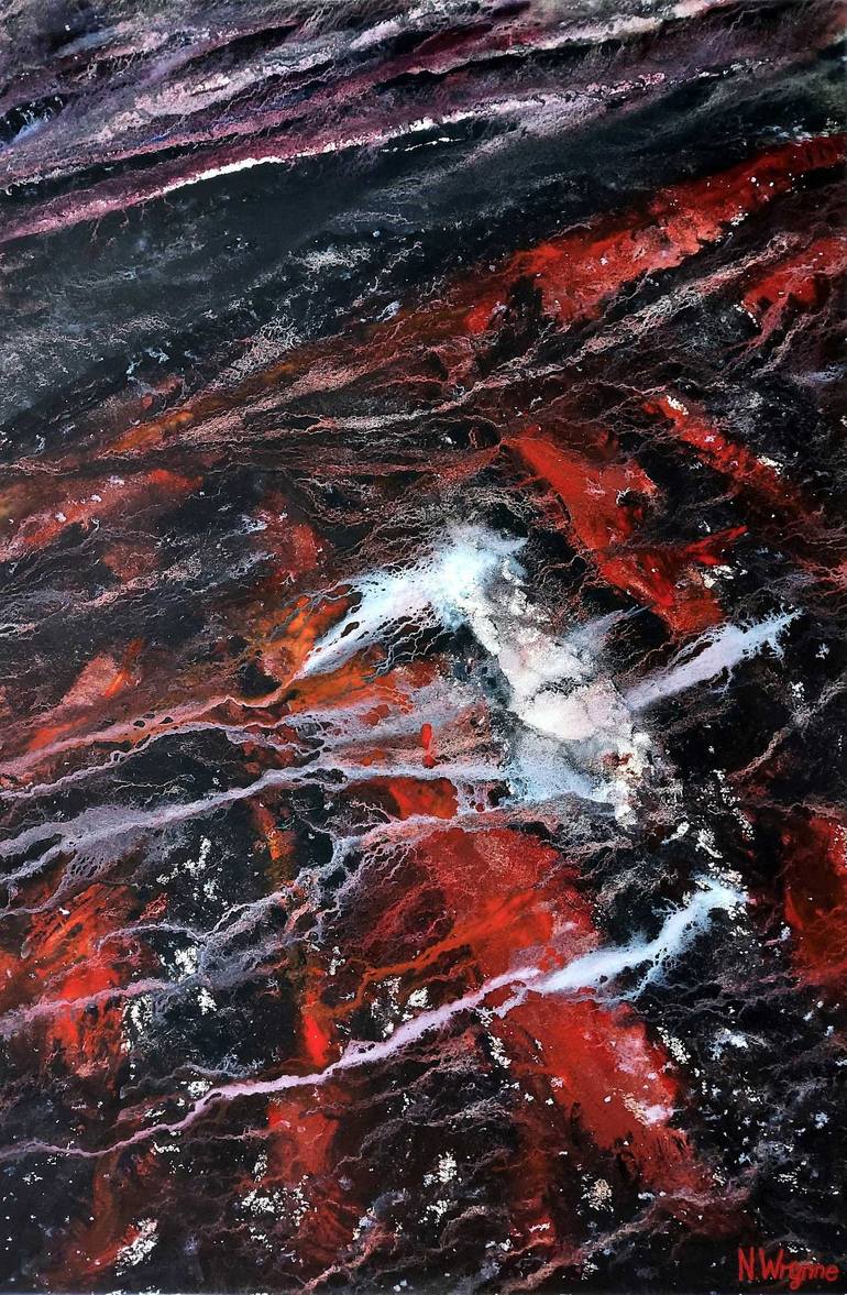 Original Abstract Painting by Neil Wrynne | Abstract Art on Paper | The Dead Of Night