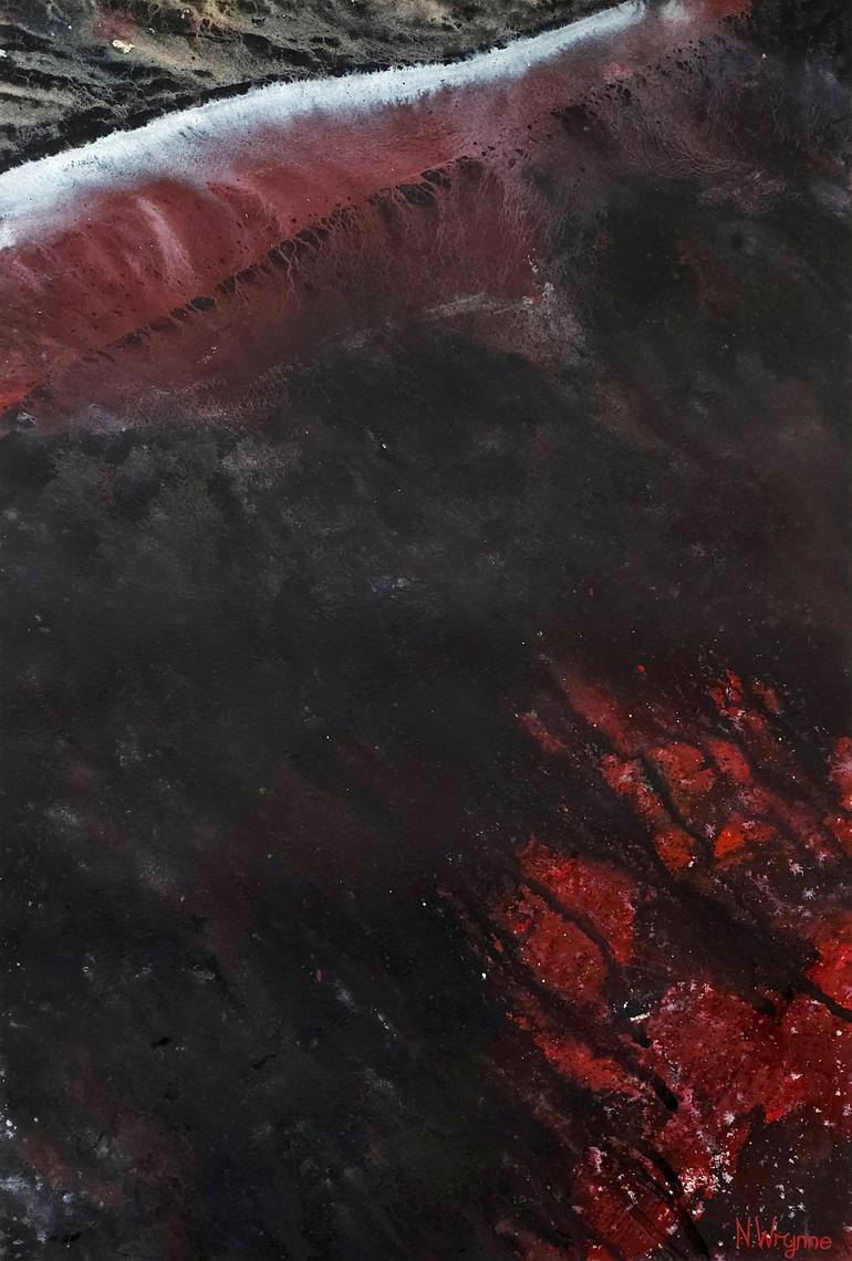 Original Water Mixed Media by Neil Wrynne | Abstract Art on Paper | The Power Of The Night