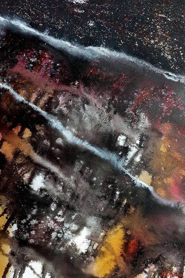 Original Abstract Water Mixed Media by Neil Wrynne