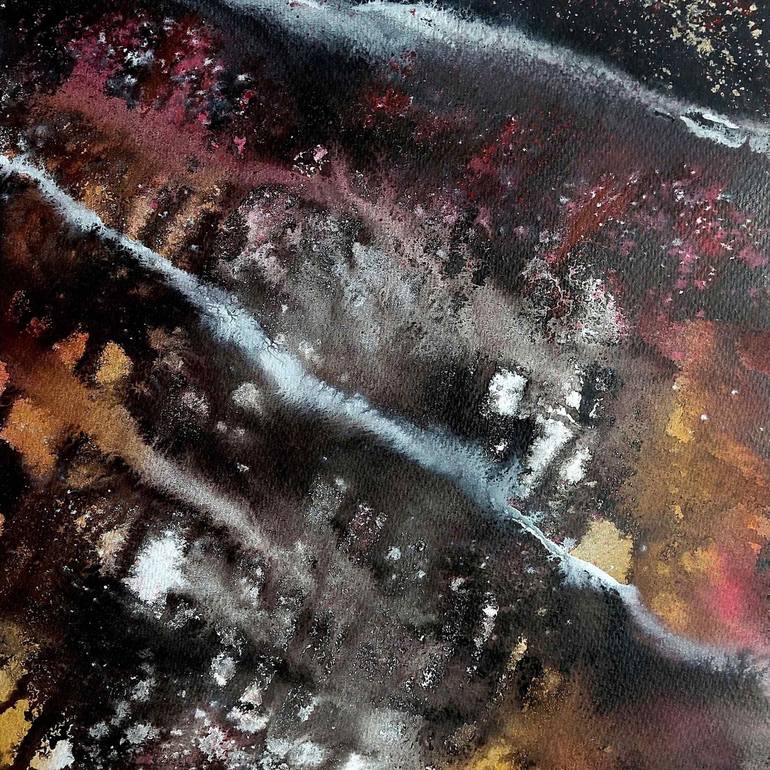 Original Abstract Water Mixed Media by Neil Wrynne