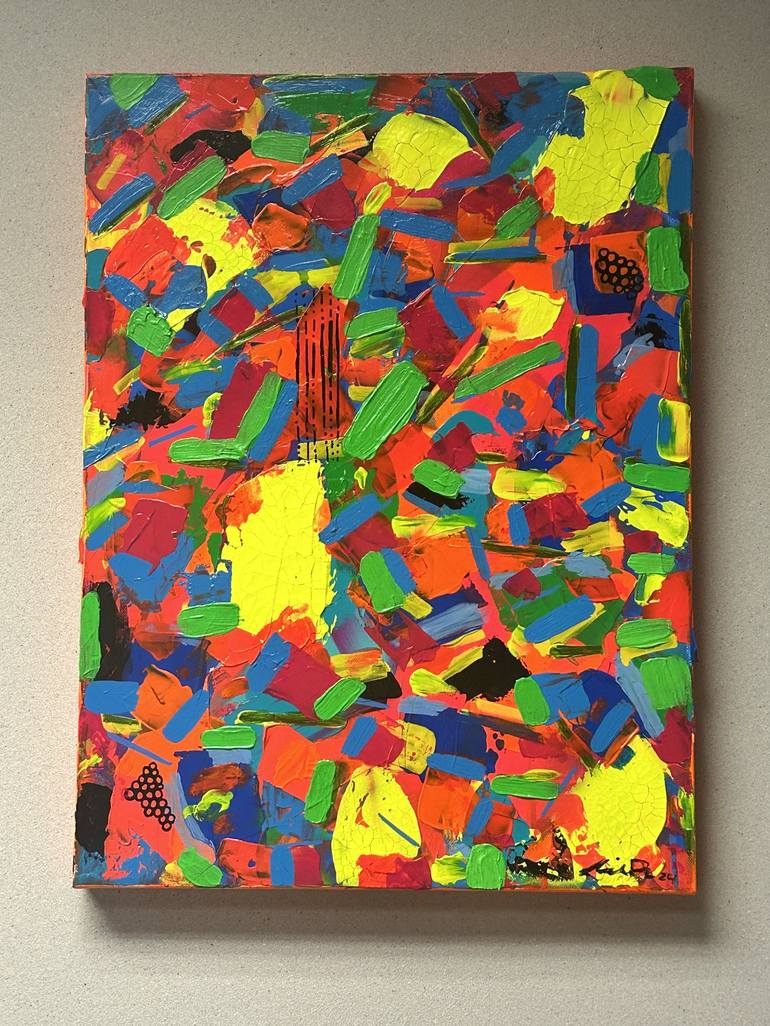 Original Algorithmic Abstract Painting by Nicole Dohnal