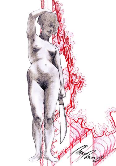 Original Figurative Women Drawings by MAI Munayki