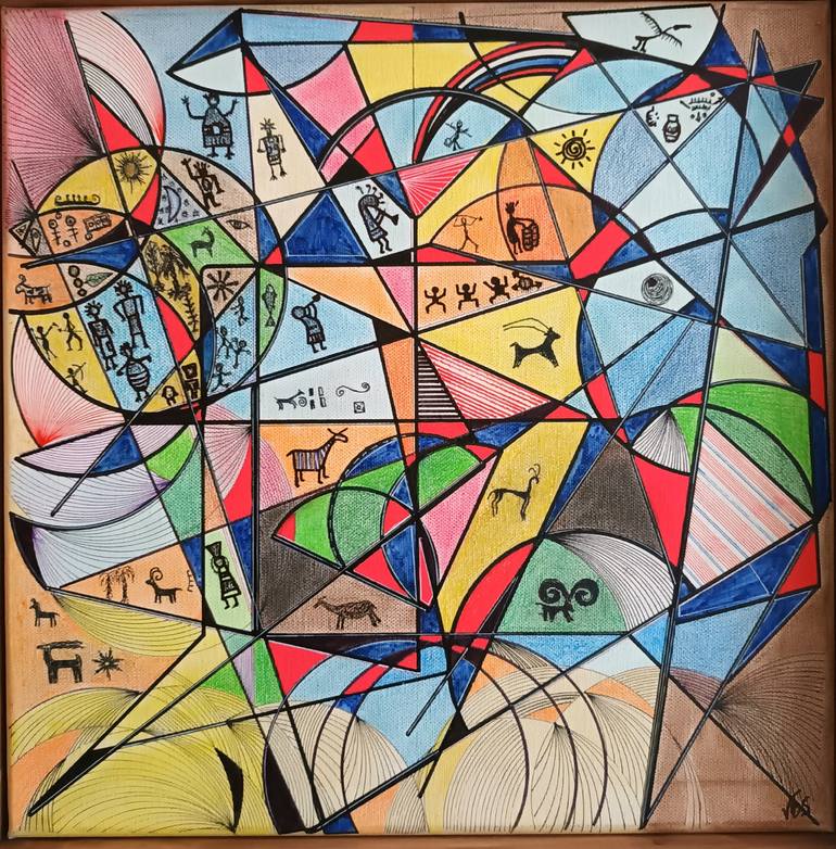 Original Geometric Abstract Painting by Vitor Silva