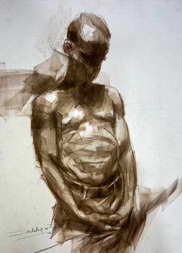 Original Figurative Body Drawings by Salako Olajide