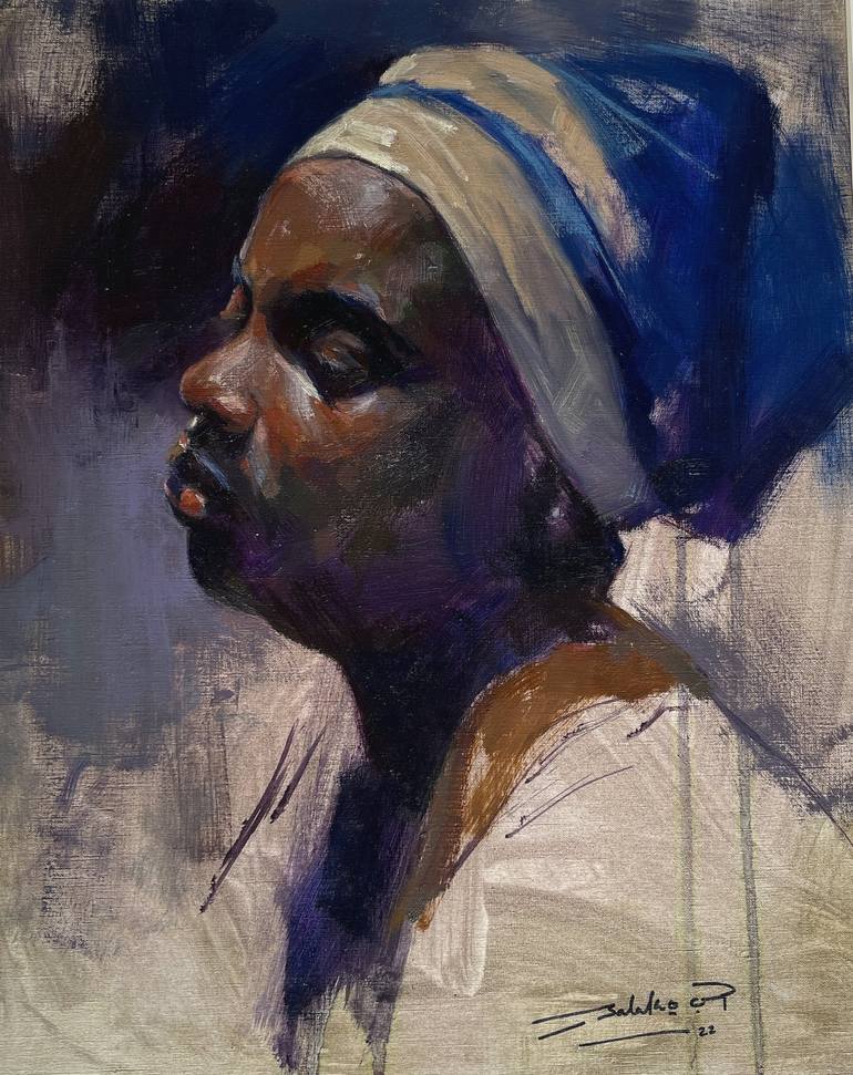 Original Figurative Women Painting by Salako Olajide