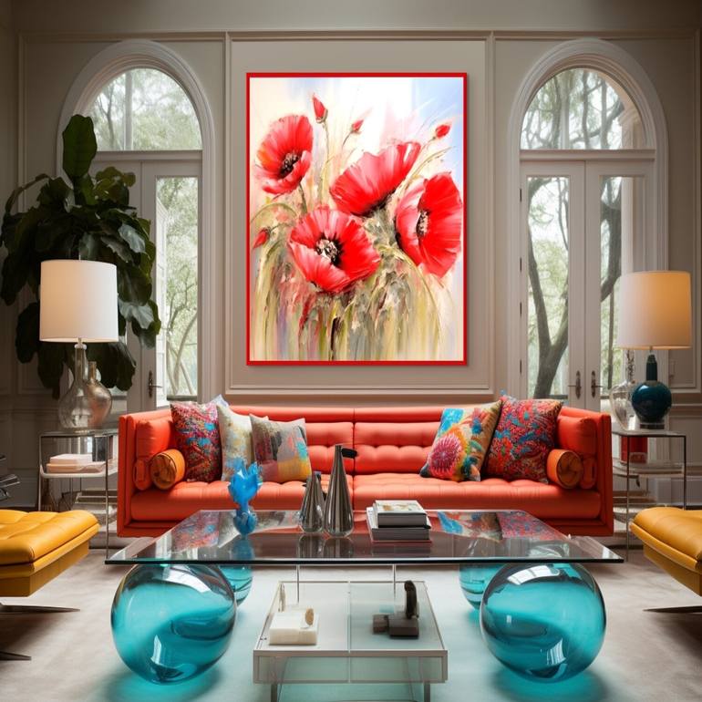 Original Expressionism Floral Painting by Ben Flarski