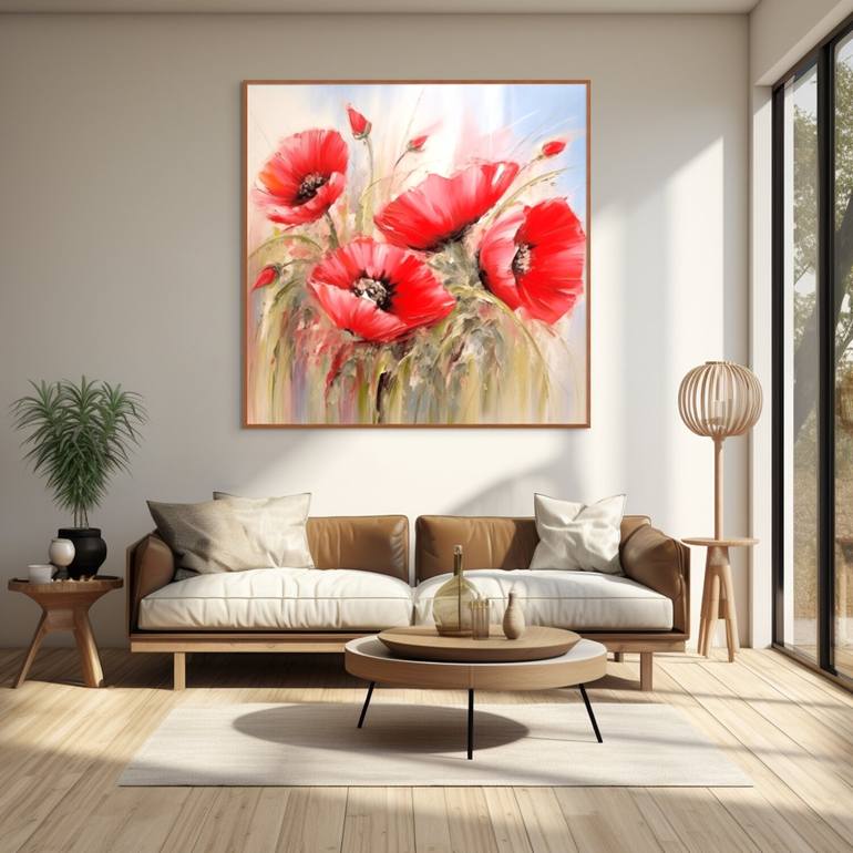 Original Expressionism Floral Painting by Ben Flarski