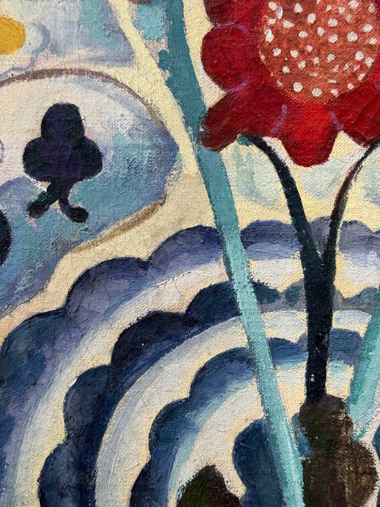 Original Figurative Floral Painting by Old Vintage Prestige Painting