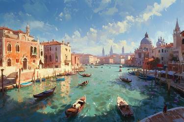 Venice. Golden Light Over the Grand Canal. thumb