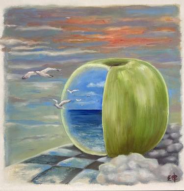 "Apples are falling into the sky"  Green apple No 2. thumb