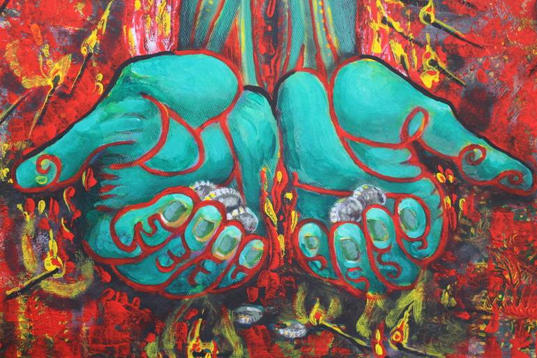 Original Abstract Expressionism Abstract Painting by Iriana Papamihali