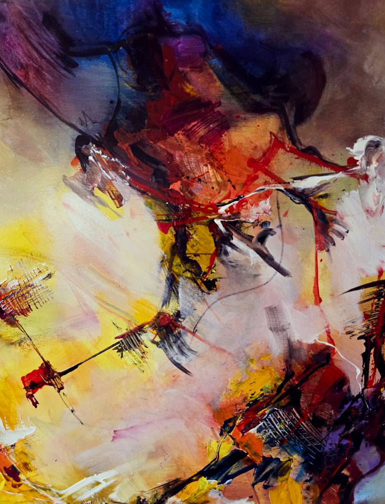 Original Abstract Expressionism Abstract Painting by Voicu Oprea