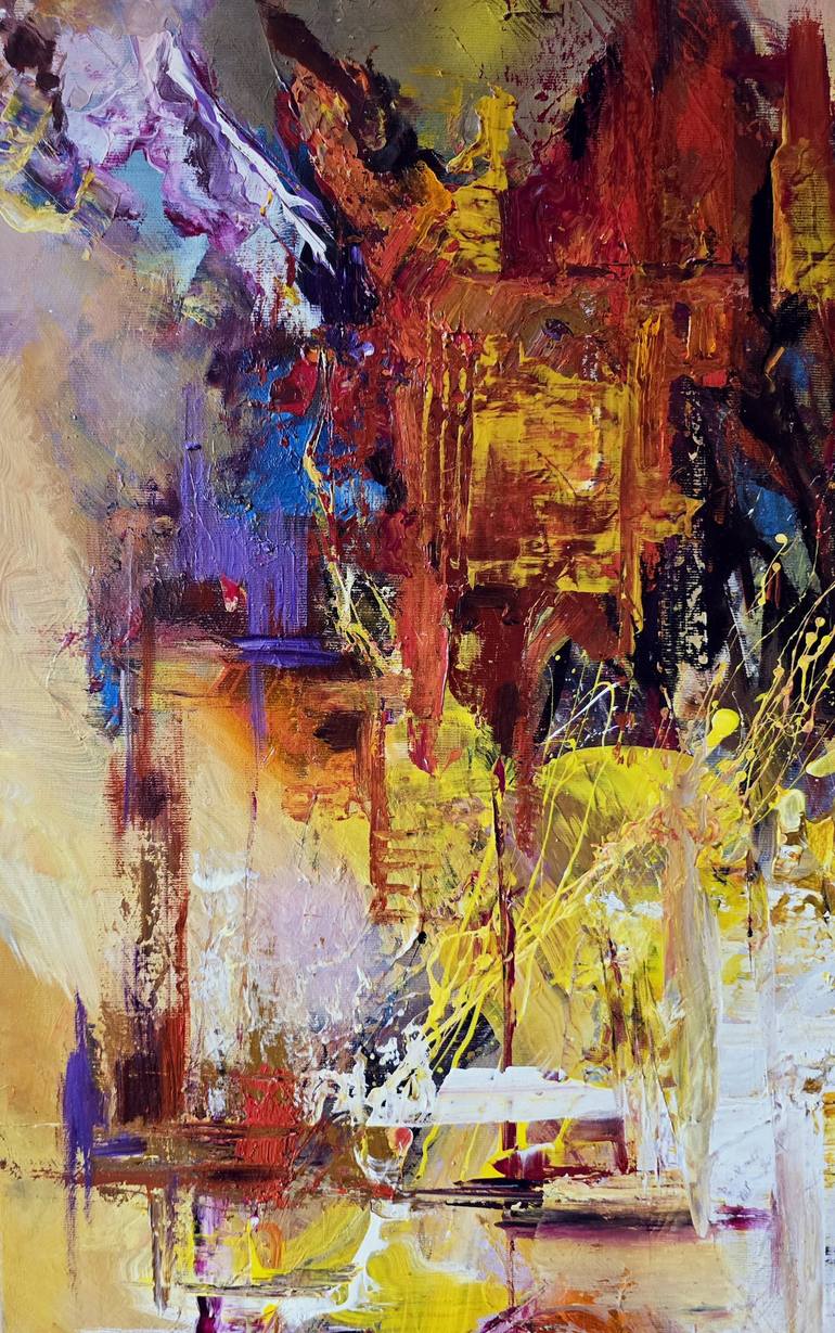 Original Abstract Expressionism Abstract Painting by Voicu Oprea