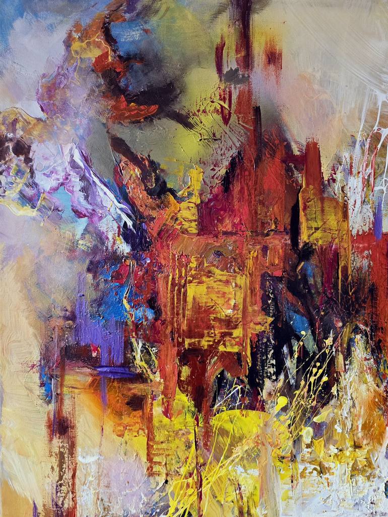 Original Abstract Expressionism Abstract Painting by Voicu Oprea