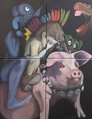 Original Figurative Animal Painting by Spencer Winans