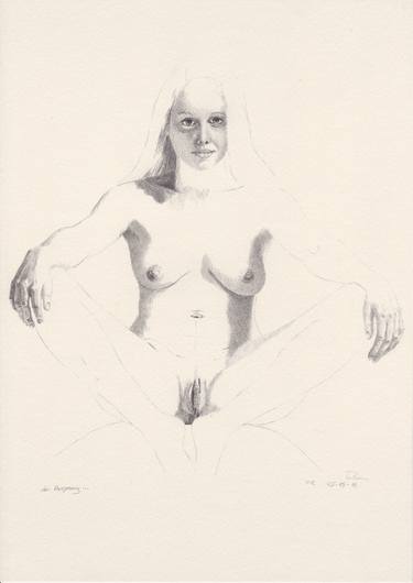 Original Figurative Nude Drawings by Walter Roos