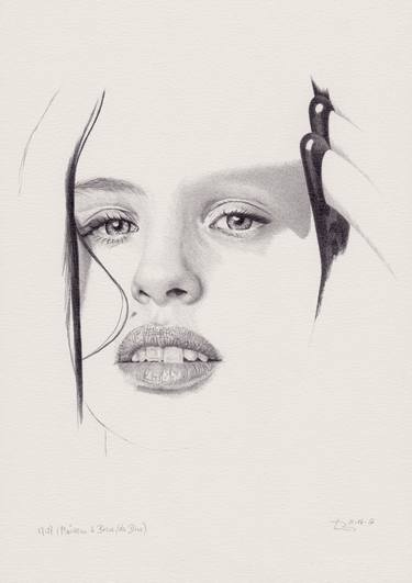 Original Figurative Portrait Drawings by Walter Roos