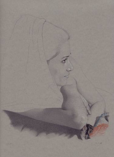 Original Figurative Women Drawings by Walter Roos