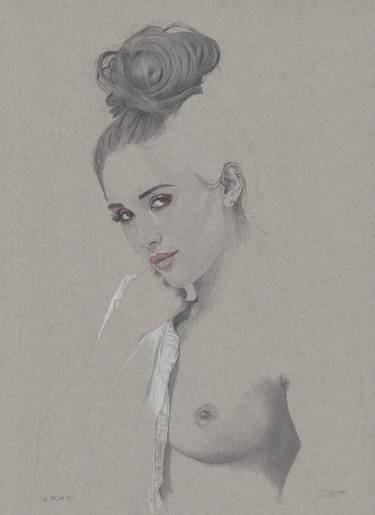 Original Figurative Nude Drawings by Walter Roos