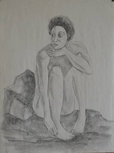 Original Figurative Nude Drawings by Therese Daniels