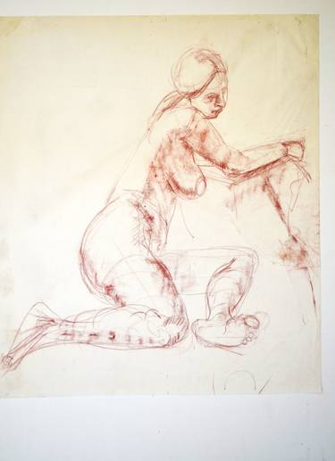 Original Figurative Nude Drawings by Therese Daniels