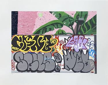 Original Contemporary Graffiti Printmaking by Natsuko Matsumura