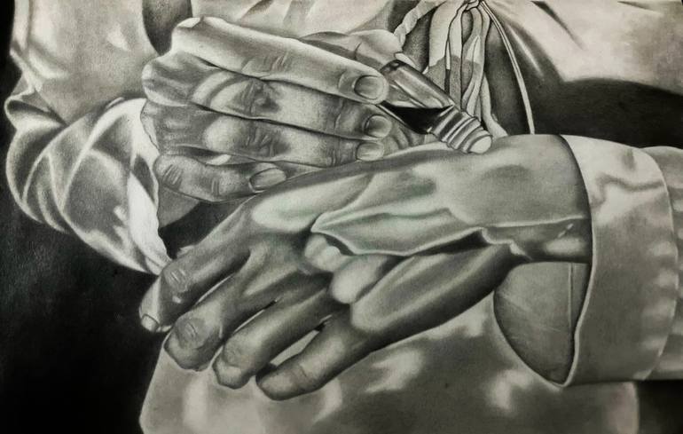 Original Black & White Love Drawing by Rozeena Aslam