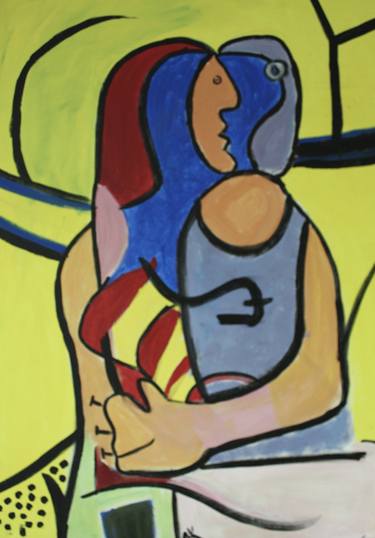 Original Cubism Abstract Painting by Anu Kumar