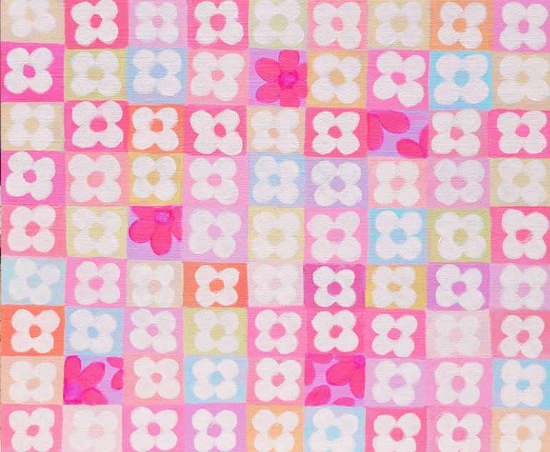 Love Energy_ flower matrix9 Sweet Original Painting by hokyung kim
