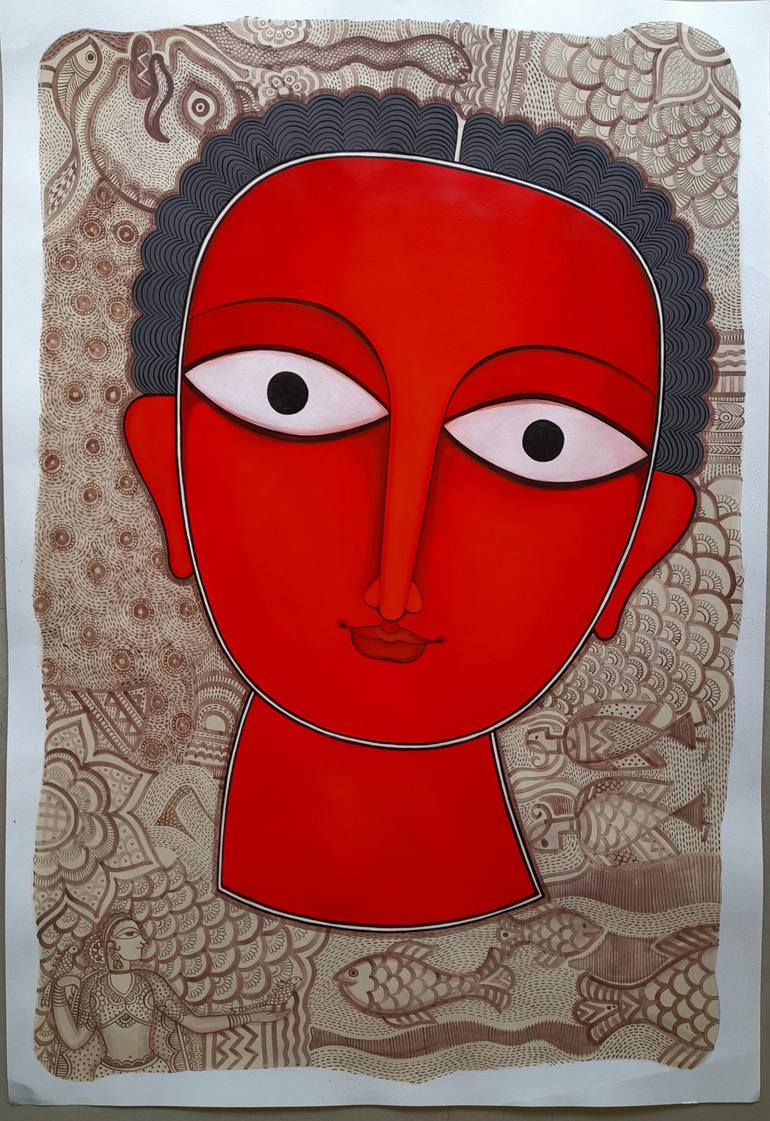 Original Abstract Expressionism Women Painting by Meenakshi Jha Banerjee