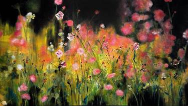 Original Abstract Expressionism Floral Painting by Rebeca Lorbada