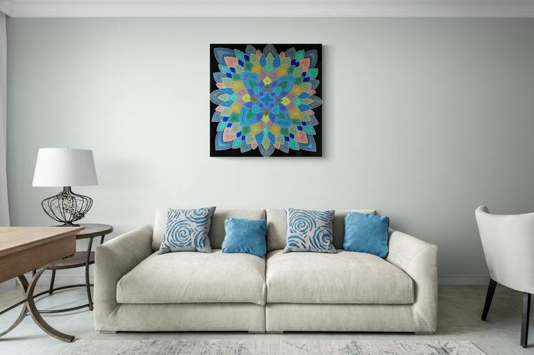 Original Abstract Floral Painting by Marios C